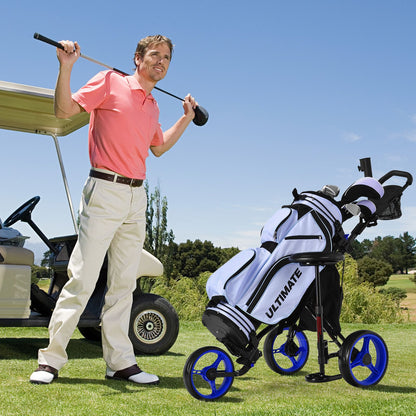 Golf Push Pull trolley with Storage Bag and Foot Brake