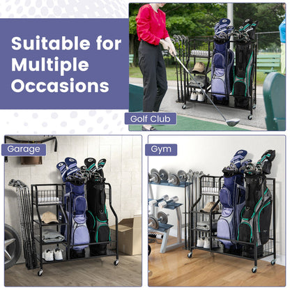 5-In-1 Golf Bag Storage Organizer with Storage Basket