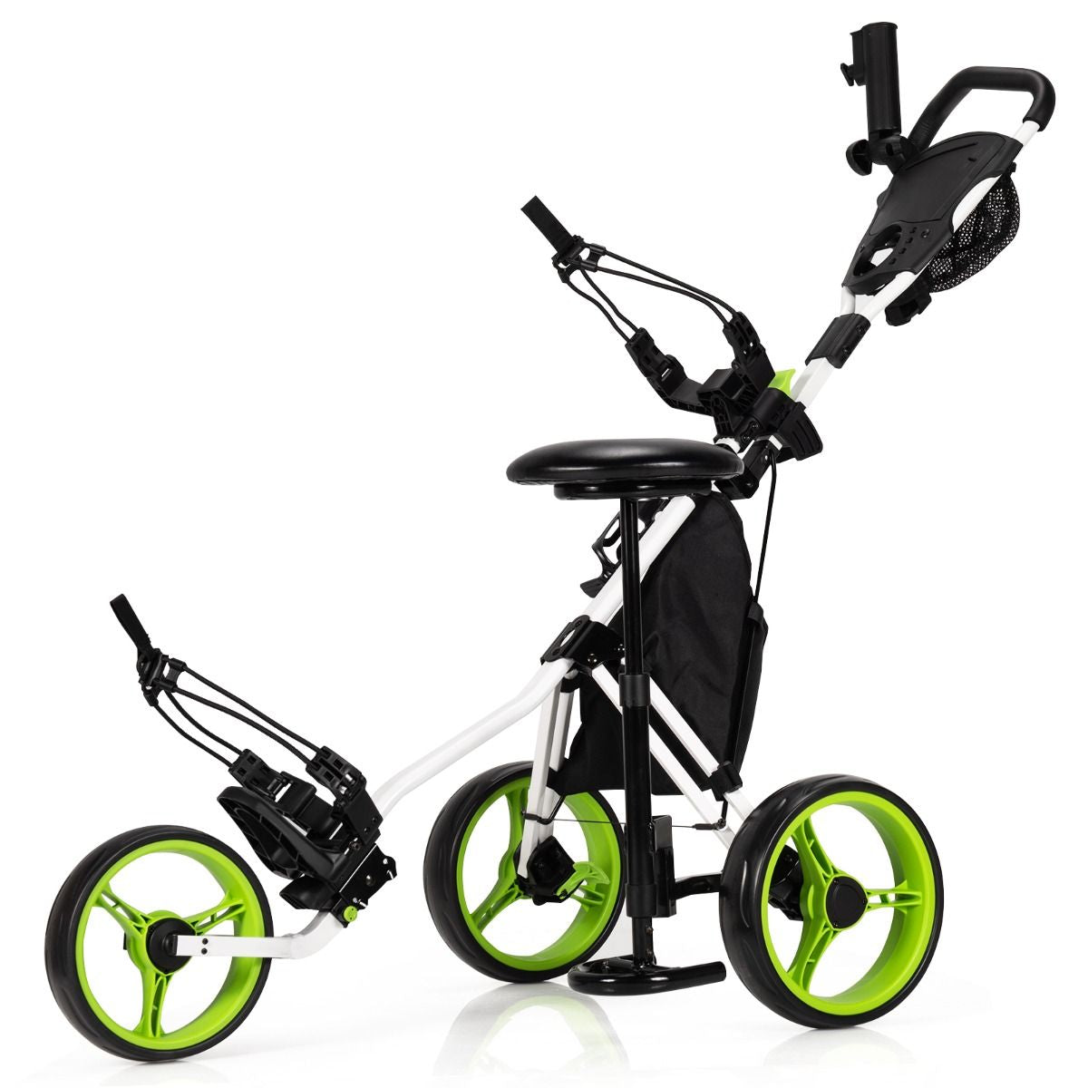 Golf Push Pull trolley with Storage Bag and Foot Brake