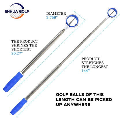 Golf Ball Pick up Tools Telescopic Golf Ball Retriever Retracted Automatic Locking Scoop Picker Golf Ball Catcher 6FT/9FT