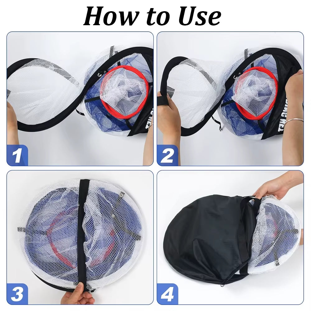 Pop up Golf Practice Chipping Net with Golf Hitting Mat Training Target Portable Folding Net for Accuracy and Swing Practice