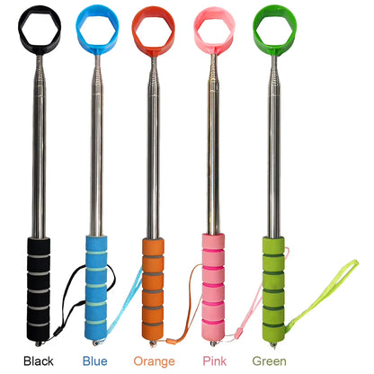 8.86 FT Stainless Ball Retriever Tool Telescopic Golf Ball Retriever Non-Slip Handle Claw Sucker Tool Golf Accessories for Gift