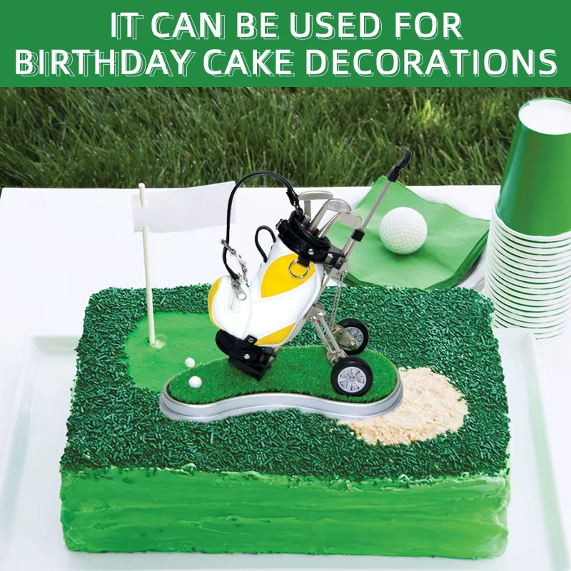 Golf Pens with Golf Bag Holder Novelty Gifts with 3 Pieces Aluminum Pen Golf Bag Pencil Holder Golf Souvenirs Gifts