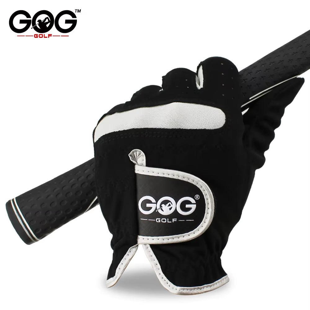 1 Pcs Men'S Golf Glove Left Hand Right Hand Micro Soft Fiber Breathable Golf Gloves Men Color Black Brand GOG