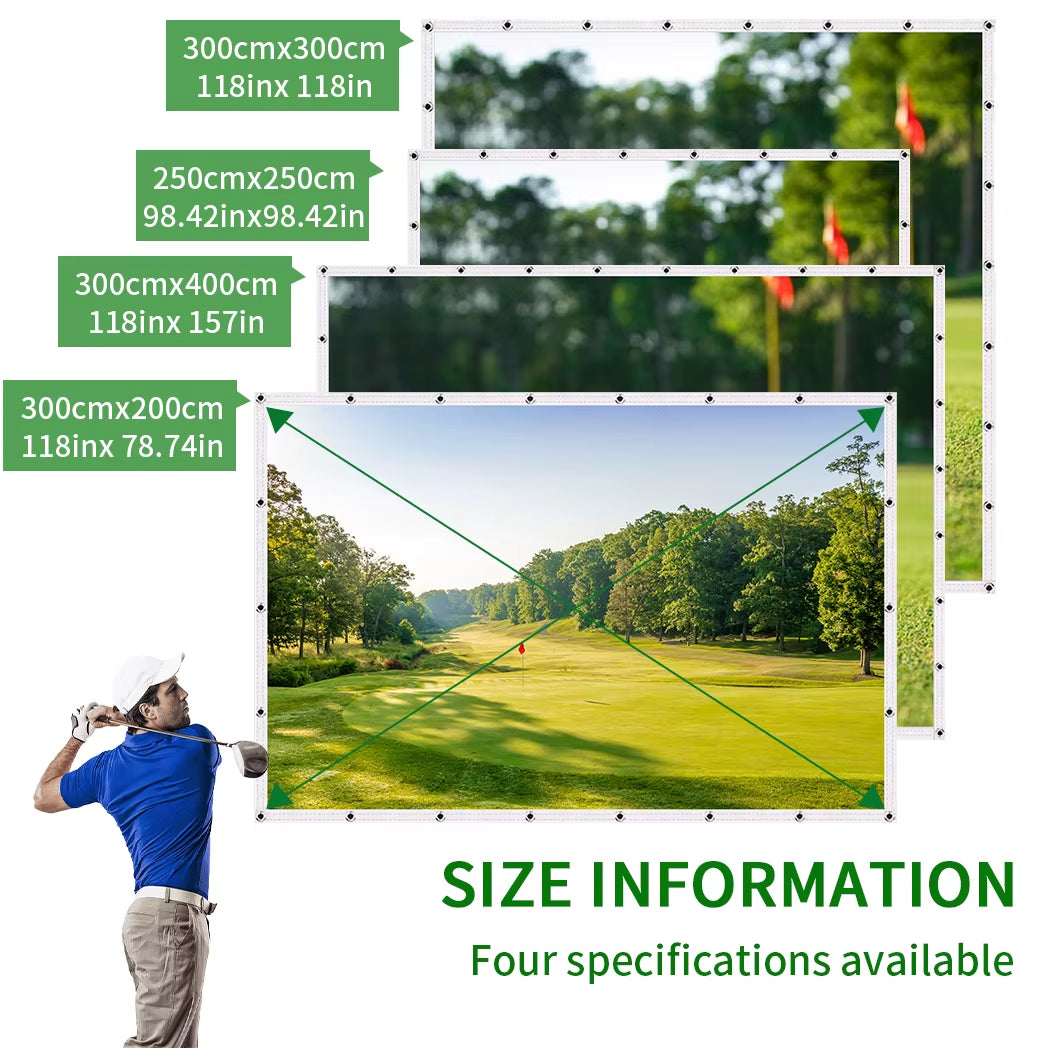 Golf Impact Screen - Silent HD, Tear-Resistant, Indoor & Outdoor Swing Training, Easy Setup, Anti-Strike, Various Sizes