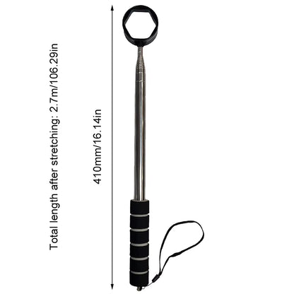 8.86 FT Stainless Ball Retriever Tool Telescopic Golf Ball Retriever Non-Slip Handle Claw Sucker Tool Golf Accessories for Gift