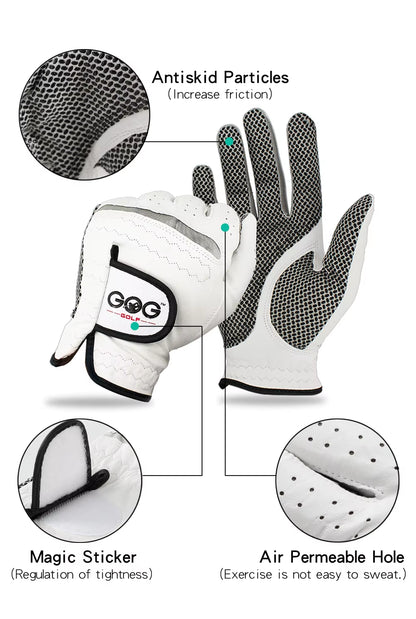 Pack 1 Pcs Golf Gloves Men'S Left/Right Hand Soft Breathable Pure Sheepskin with Anti-Slip Granules Golf Gloves Golf Men