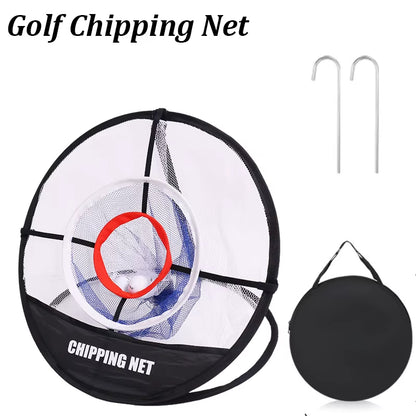 Pop up Golf Practice Chipping Net with Golf Hitting Mat Training Target Portable Folding Net for Accuracy and Swing Practice