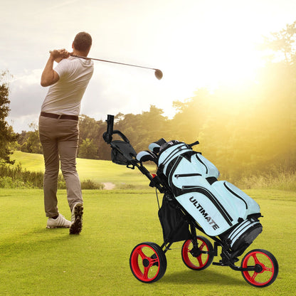 Golf Push Pull trolley with Storage Bag and Foot Brake