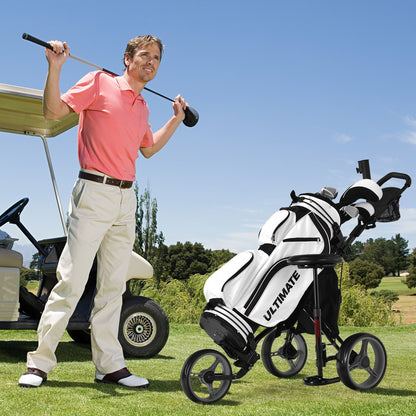 Golf Push Pull trolley with Storage Bag and Foot Brake