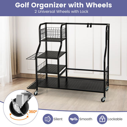 5-In-1 Golf Bag Storage Organizer with Storage Basket
