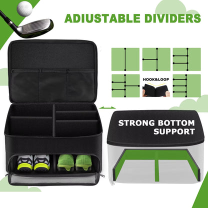 2 Layers Golf Trunk Organizer, Golf Accessories, Waterproof and Durable Golf Storage Bag, Golf Organizer for Car