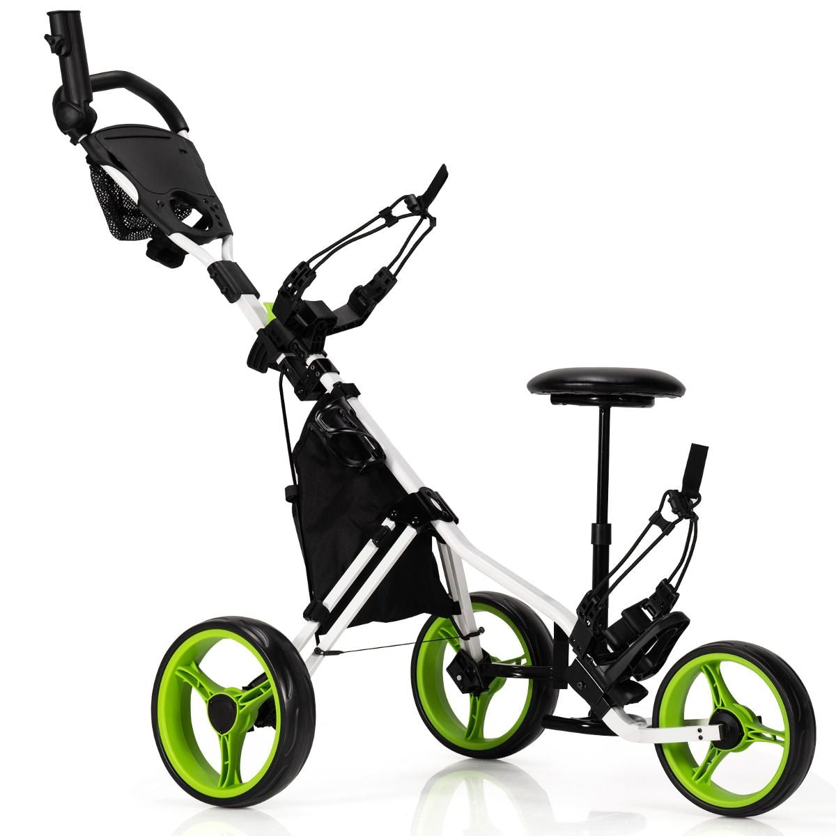 Golf Push Pull trolley with Storage Bag and Foot Brake