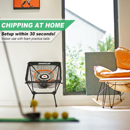Golf Chipping Net & Driving Net, Backyard Golf Practice Net with Mat, Indoor Golf Training Target with Balls, Funny Golf Games Golf Gifts for Golfers