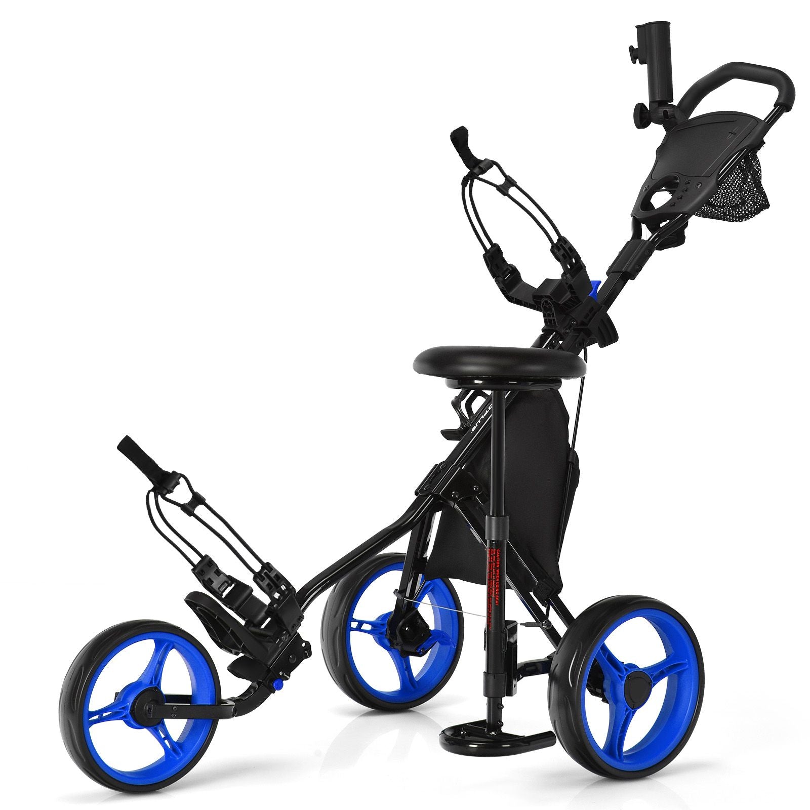 Golf Push Pull trolley with Storage Bag and Foot Brake