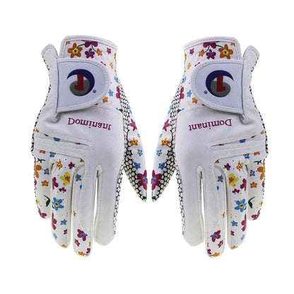 Golf Glove Women Ladies Pair Cool Leather Both Hand Summer Floral Colorful Breathable for Non Slip Gloves 1 Pair