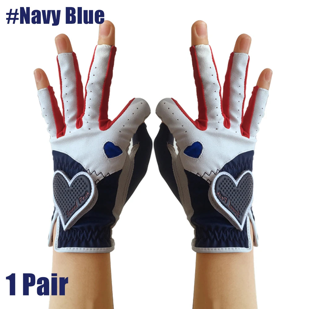 Golf Glove Women Ladies Pair Cool Leather Both Hand Summer Floral Colorful Breathable for Non Slip Gloves 1 Pair