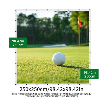 Golf Impact Screen - Silent HD, Tear-Resistant, Indoor & Outdoor Swing Training, Easy Setup, Anti-Strike, Various Sizes