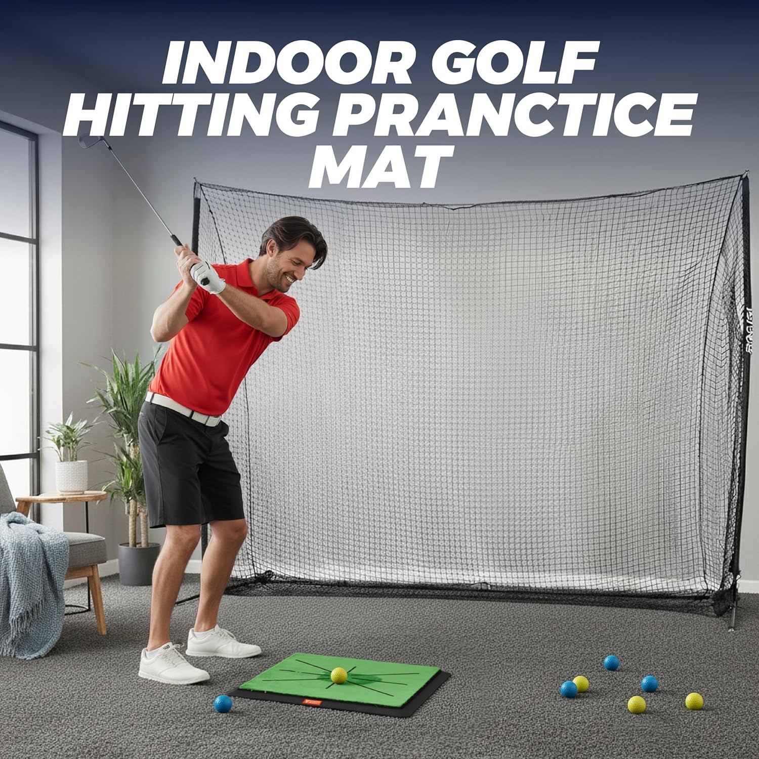 Premium Golf Hitting Mat - Golf Swing Path Trainer & Divot Board, Outdoor Indoor Practice Mat, Golf Swing Detection & Training Impact Mat for Golfers.