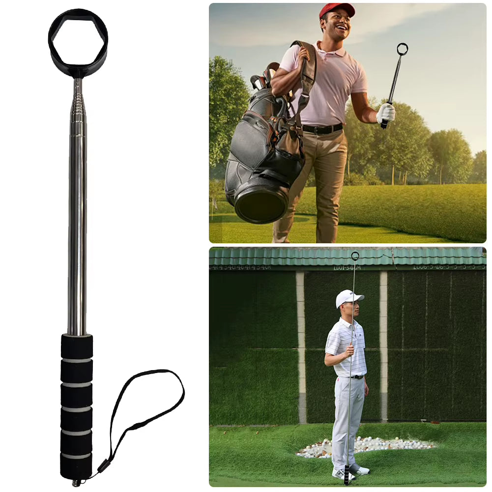 8.86 FT Stainless Ball Retriever Tool Telescopic Golf Ball Retriever Non-Slip Handle Claw Sucker Tool Golf Accessories for Gift