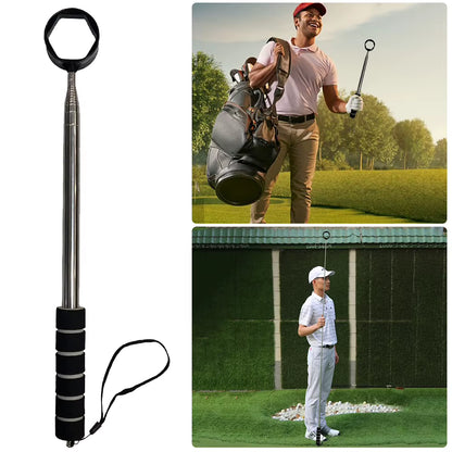 8.86 FT Stainless Ball Retriever Tool Telescopic Golf Ball Retriever Non-Slip Handle Claw Sucker Tool Golf Accessories for Gift