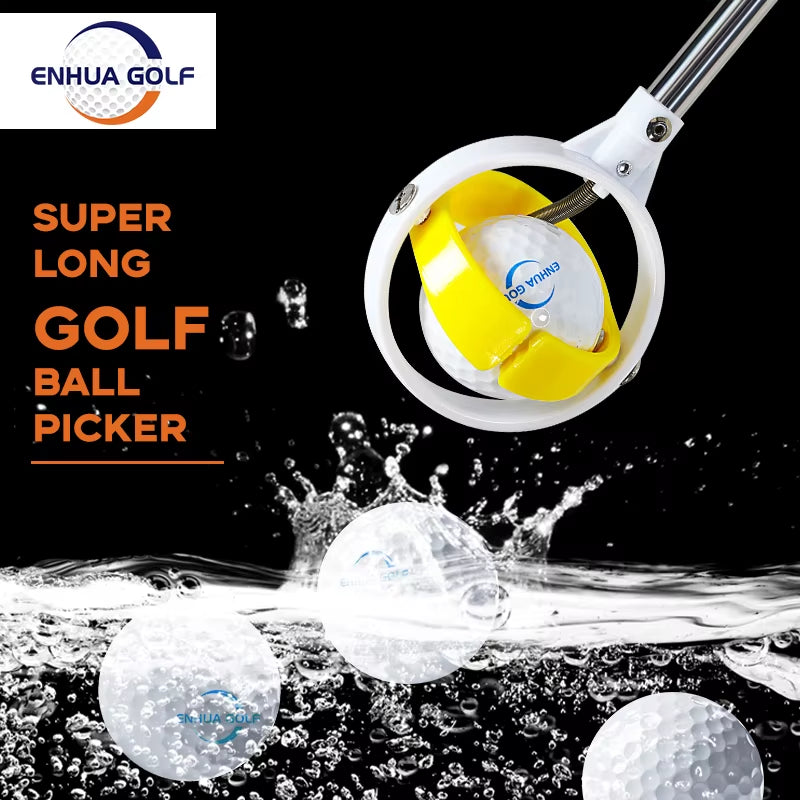 Golf Ball Pick up Tools Telescopic Golf Ball Retriever Retracted Automatic Locking Scoop Picker Golf Ball Catcher 6FT/9FT
