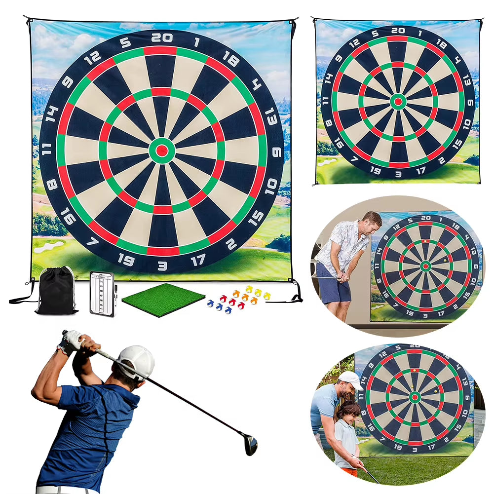 Golf Chipping Game Golf Game Mat with 12 Golf Balls Golf Stick Chip Game Chipping Golf Game Mat for Home Office