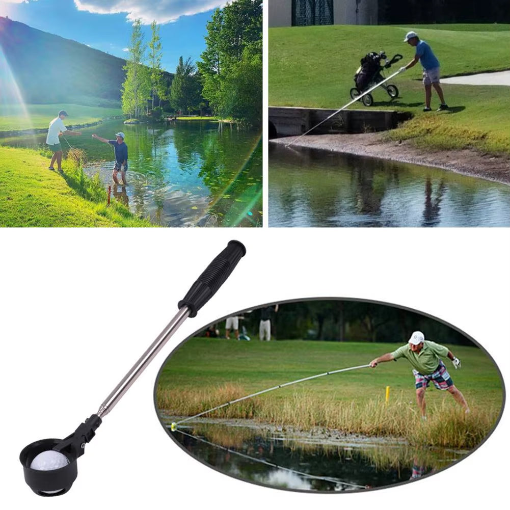 Golf Training Ball Retriever Stainless Steel Water Aids Equipment Outdoor Use Telescopic Picker for Yard Practice