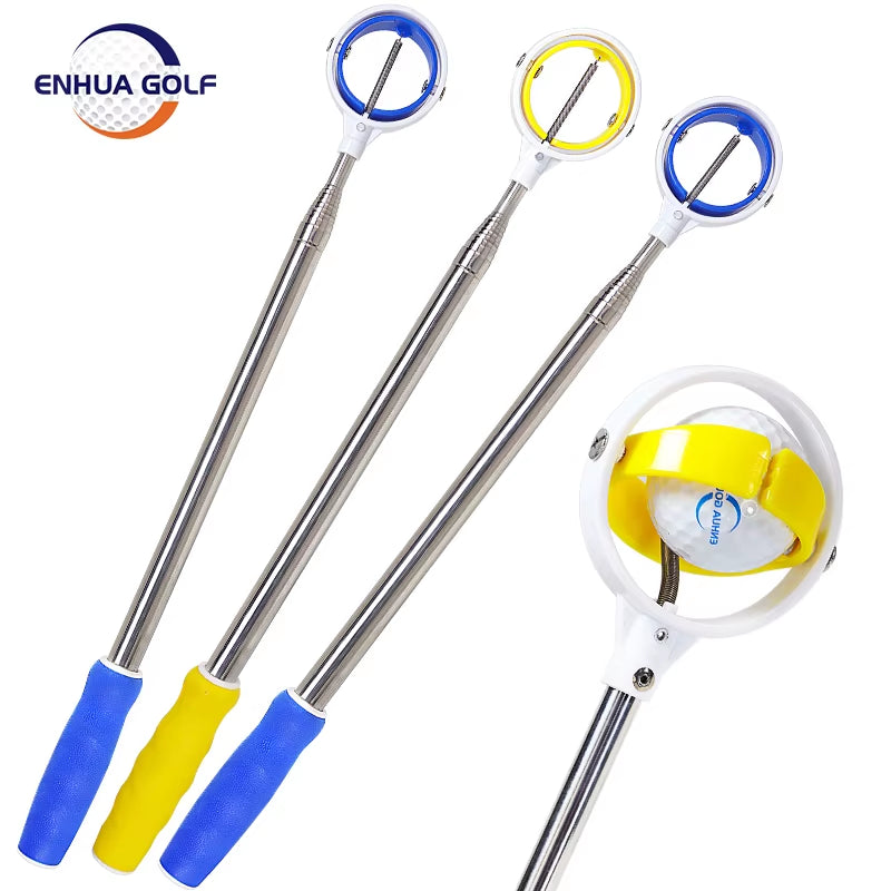 Golf Ball Pick up Tools Telescopic Golf Ball Retriever Retracted Automatic Locking Scoop Picker Golf Ball Catcher 6FT/9FT