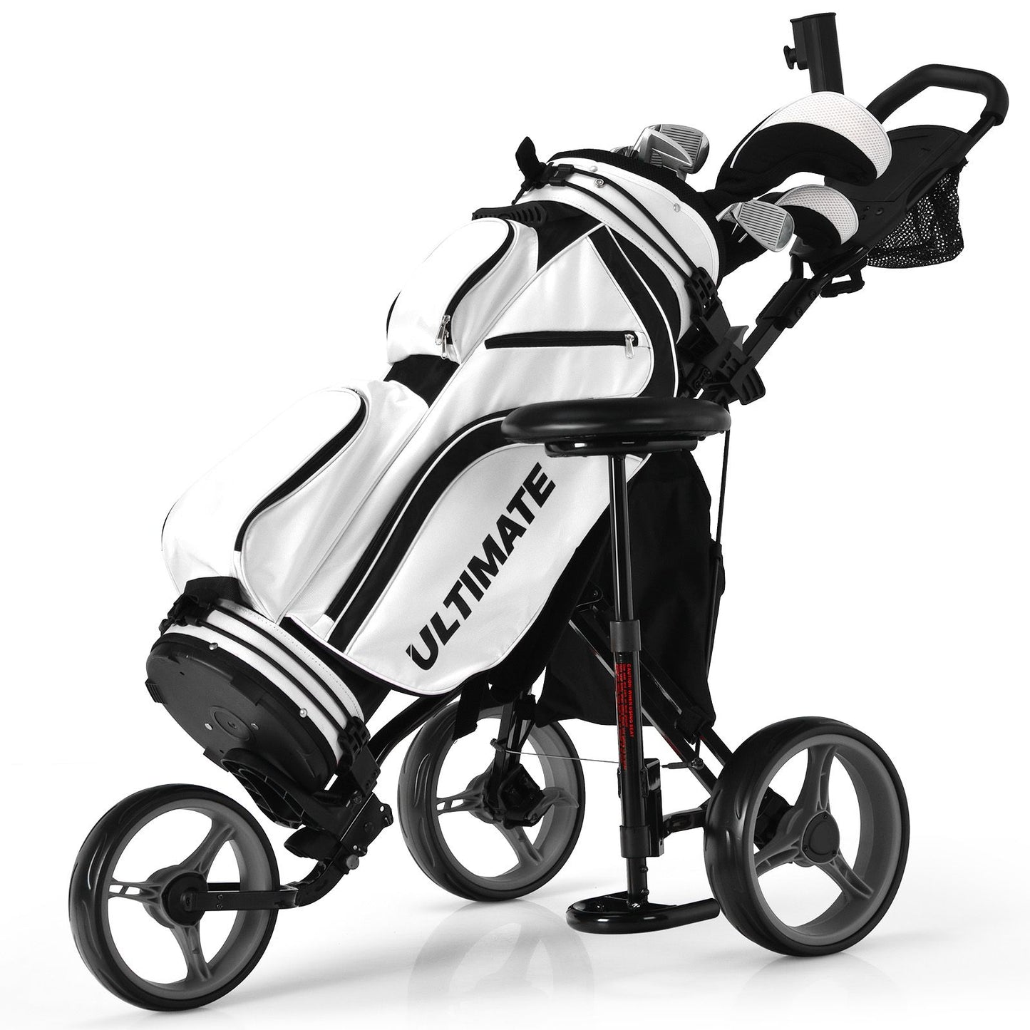 Golf Push Pull trolley with Storage Bag and Foot Brake