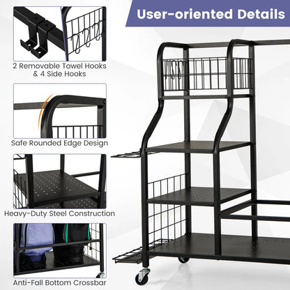 5-In-1 Golf Bag Storage Organizer with Storage Basket