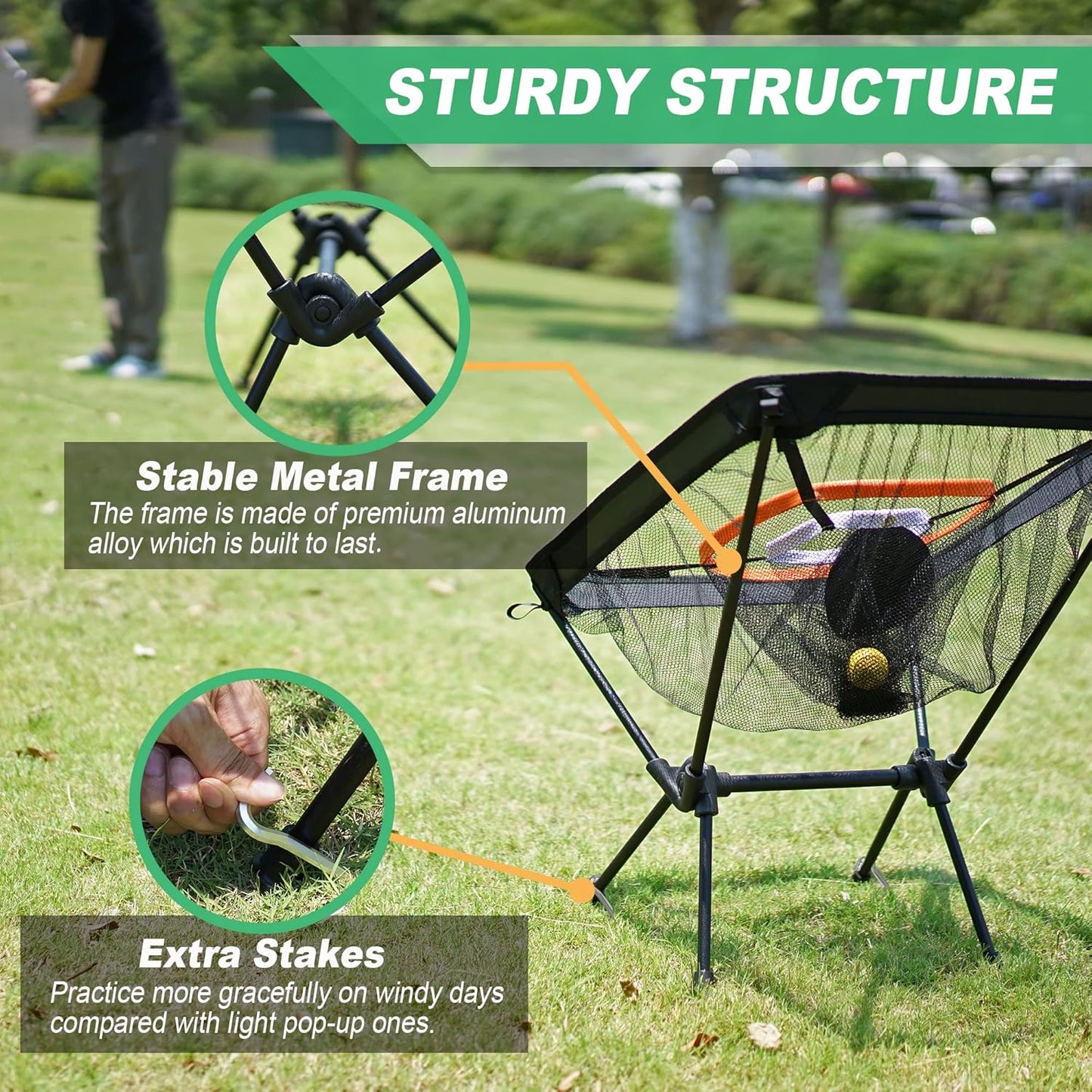 Golf Chipping Net & Driving Net, Backyard Golf Practice Net with Mat, Indoor Golf Training Target with Balls, Funny Golf Games Golf Gifts for Golfers