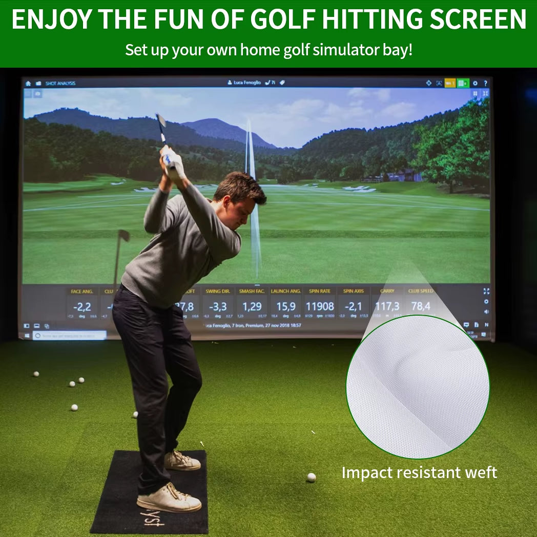 Golf Impact Screen - Silent HD, Tear-Resistant, Indoor & Outdoor Swing Training, Easy Setup, Anti-Strike, Various Sizes