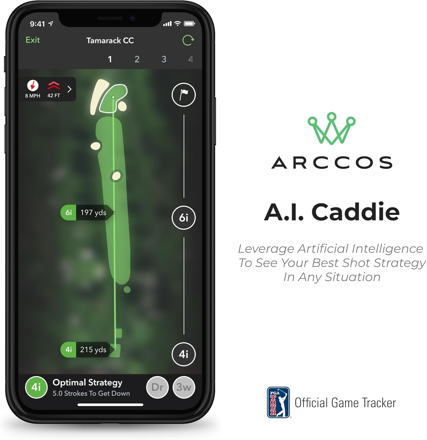 Golf Smart Sensors Swing Trainer Aid - First-Ever A.I. Powered GPS Rangefinder Gen 3+