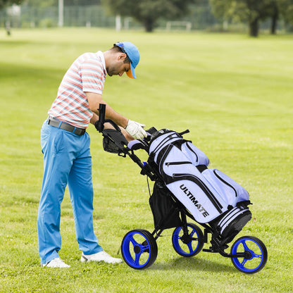 Golf Push Pull trolley with Storage Bag and Foot Brake