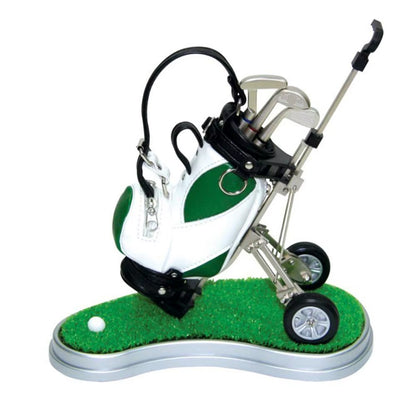 Golf Pens with Golf Bag Holder Novelty Gifts with 3 Pieces Aluminum Pen Golf Bag Pencil Holder Golf Souvenirs Gifts