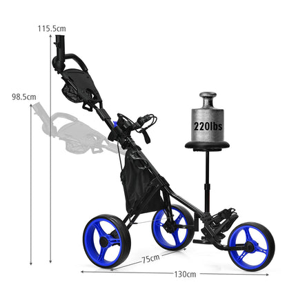 Golf Push Pull trolley with Storage Bag and Foot Brake
